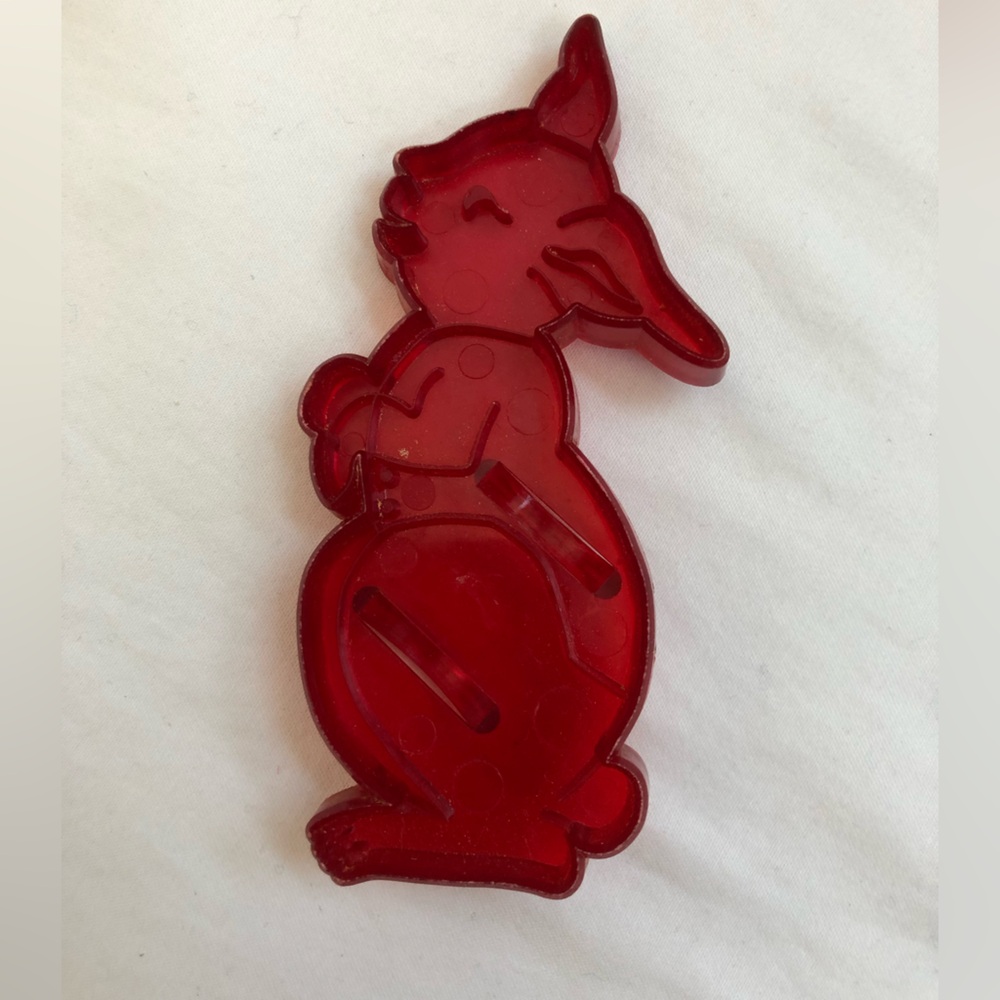 9 Cookie Cutters Red Plastic Translucent Vintage Animals Circus Pony Lamb Bear - Picture 3 of 12